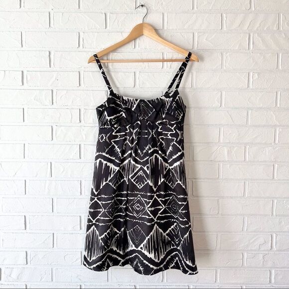 NWT Vtg 90s Y2K Cynthia Steffe pure Silk Geometric Print Babydoll Dress 6 - Picture 3 of 14